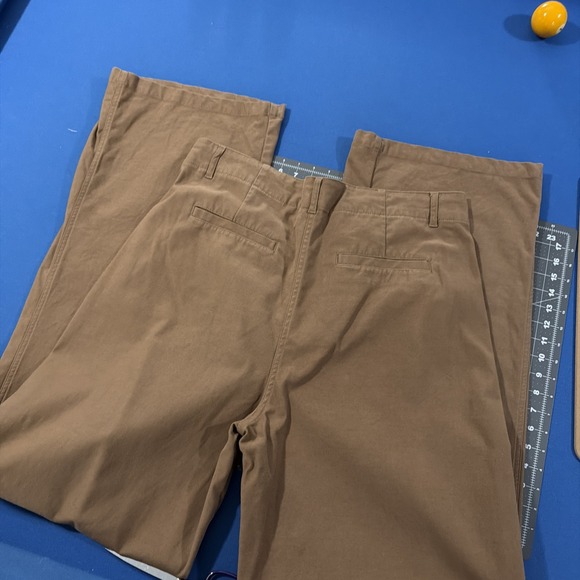 American Tall Khaki Chino Pants Women's 18 Brown Wide-Leg Cotton Stretch - Picture 8 of 10
